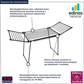 Czarna stojąca suszarka na pranie M8-S54