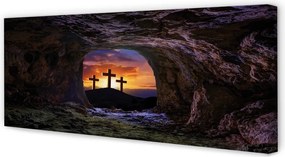 Fotoobraz na płótnie Krzyże o Zachodzie Słońca