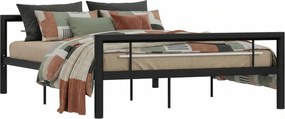 Czarne metalowe łóżko dwuosobowe 160x200 cm G0-H92