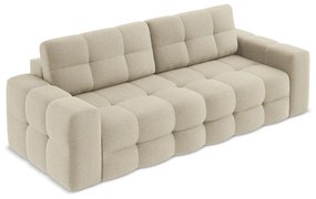 Jasnobrązowa rozkładana sofa z materiału bouclé 255 cm Milu – Makamii