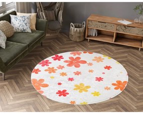 Pomarańczowo-kremowy dywan dziecięcy odpowiedni do prania ø120 cm Fall Flowers – Vitaus