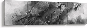 Obraz - Papugi akwarelowe (170x50 cm)