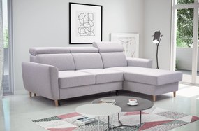 Masseno Narożnik SAPORE z funkcją spania i pojemnikiem na pościel Narozniki L, Rozkładana sofa - Szary, DENVER 16