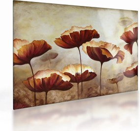Obraz na szkle czerwonych kwiatów (70x50 cm)