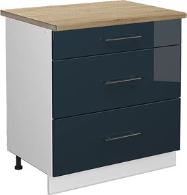 Szafka dolna do kuchni ciemnoniebieski wysoki połysk 80x60x82 fame-line
