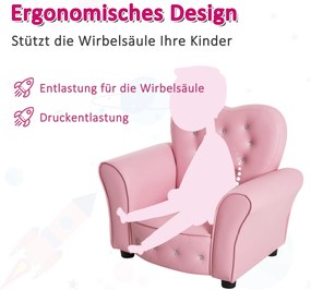 HOMCOM Sofa dziecięca fotel dziecięcy w kształcie serca księżniczka minisofa pokój dziecięcy sofa z