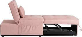 Fotel Wypoczynkowy Rozkładany IBERIS 67 cm Różowy Tapicerowany Nowoczesny