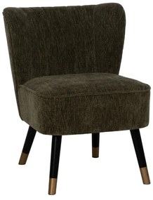 Zielony fotel z tkaniny szenilowej Glam – Ixia