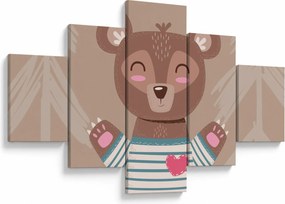 Obraz - Miś w koszulce w paski (125x70 cm)