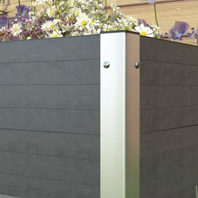 Outsunny Grządka ogrodowa ziołowa, odporna na warunki atmosferyczne, z otwartym dnem, 60 x 60 x 30 cm, ciemnoszara