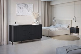 Zestaw szafek nocnych Vesper 56 cm - czarny / czarne nogi