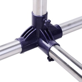 HOMCOM Wieszak na Ubrania na Kółkach Srebrny 86x95x45cm Stabilny i Łatwy w Przechowywaniu | Aosom PL