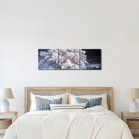 Obraz - Śnieżnobiałe drzewo (z zegarem) (90x30 cm)