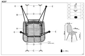 Krzesło K337 rattanowe HALMAR