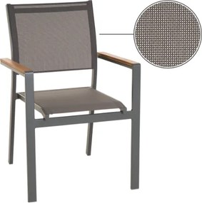 Metalowe krzesło ogrodowe, składane, antracytowe