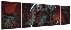 Obraz - Neonowe koło między palmami (170x50 cm)
