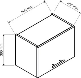 Szafka kuchenna okapowa 50 cm dąb olejowany Orfeo