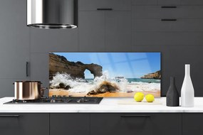 Panel Szklany do Kuchni Szum Fal Na Brzegu