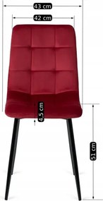 Zestaw Stół Okrągły LAUREN 90 cm Dąb Rustykalny/Czarny i 4 Krzesła PERU Bordowe