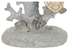 Biało-szara lampa stołowa z tekstylnym kloszem (wysokość 63,5 cm) Turtle – Mauro Ferretti