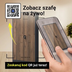 Biurowa szafa metalowa JAN, 900 x 1850 x 400 mm, Eco Design: antracytowa/ orzech