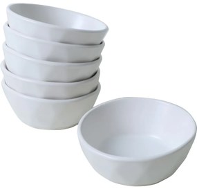 Zestaw 6 misek kamionkowych Facetta 12 cm, biały