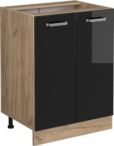 Szafki kuchenne czarny wysoki połysk 60x46x81.6 r-line