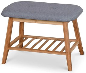 Drewniana ławka siedzisko z półką na obuwie Tiffany 60 cm - popiel