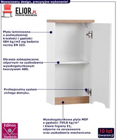 Podwieszana szafka łazienkowa Dixi 5X - Biały połysk