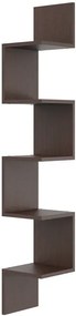 Narożna półka ścienna na książki w kolorze wenge - Flora 4X