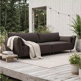 Sofa ogrodowa 4-osobowa GARDEN w tkaninie Kanaria 7031 czarna