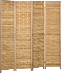 HOMCOM 4-częściowy Parawan, 160 x 170 cm, Składany Parawan z Bambusa dla Salonu, Sypialni, Naturalny | Aosom PL