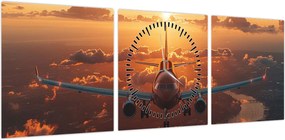 Obraz - Samolot transportowy (z zegarem) (90x30 cm)
