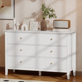 HOMCOM Komoda Sideboard z 6 szufladami Nowoczesna komoda do przechowywania do salonu sypialni przedpokoju 100 x 40 x 78 cm Biały | Aosom PL