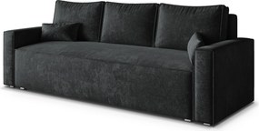 Masseno Sofa MENI z funkcją spania i pojemnikiem na pościel, Rozkładana sofa - Czarny, LUMO 80