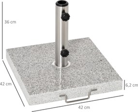 Outsunny Podstawa Parasola Ogrodowego Marmurowa Stabilna Elegancka 40x40x36cm Odporna na Warunki Pogodowe Szara | Aosom PL