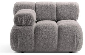 Jasnoszary moduł sofy z materiału bouclé (lewostronny) Bellis – Micadoni Home