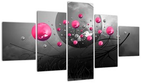 Obraz różowych abstrakcyjnych kul (125x70 cm)