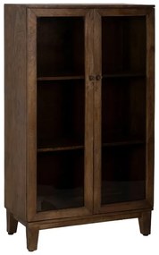 Brązowa witryna z litego drewna mango 80x140x40 cm Ravi – Ixia