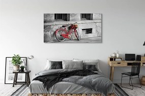 Obraz canvas na ścianę Czerwony Rower z Koszykiem