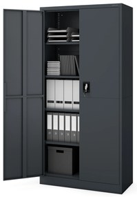Biurowa szafa metalowa JAN, 900 x 1850 x 400 mm, Smart: antracytowa