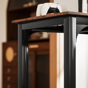 HOMCOM Biurko, biurko komputerowe, rustykalny design, dużo miejsca, płyta wiórowa, brązowy