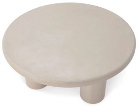 Kremowy okrągły stolik w dekorze kamienia ø 80 cm Iriel – MOME