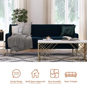 Niebieska sofa 190 cm Virginia – CosmoLiving by Cosmopolitan