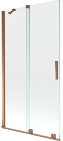 Mexen Velar parawan nawannowy 2-skrzydłowy rozsuwany 100 x 150 cm, transparent, różowe złoto - 896-100-000-01-60