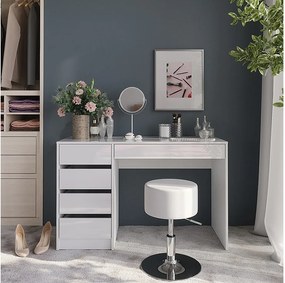 Stół toaletowy biały/biały wysoki połysk 119.8x50.1x76 sherry