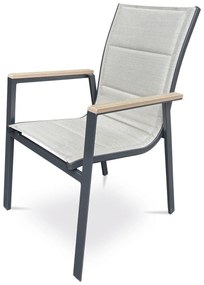 Krzesło ogrodowe Autronic, aluminium, tkanina,beżowy, AZC-S1110 BK