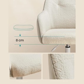 Krzesło biurowe SABINA, max. 110 kg, białe/beżowe SongmicsHome