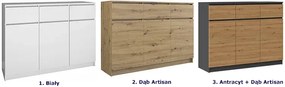Industrialna komoda z drzwiczkami antracyt + dąb artisan - Haklen