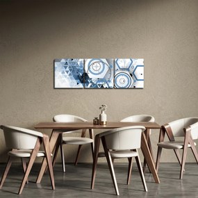 Obraz - Abstrakcja geometryczna (z zegarem) (90x30 cm)